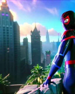 mavel's miles morales, comic book, highly detailed, hyper-detailed, beautifully color-coded, insane details, intricate details, beautifully color graded, Cinematic, Color Grading, Editorial Photography, Depth of Field, DOF, Tilt Blur, White Balance, 32k, Super-Resolution, Megapixel, ProPhoto RGB, VR, Halfrear Lighting, Backlight, photorealistic rendering