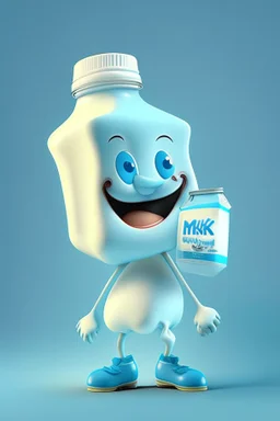 A cartoon character of an milk brand