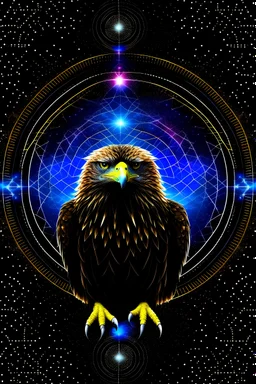 visionary eagle of dark matter, with celestial instance voices of reason in the background