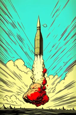 a drawing of a chinese missile falling