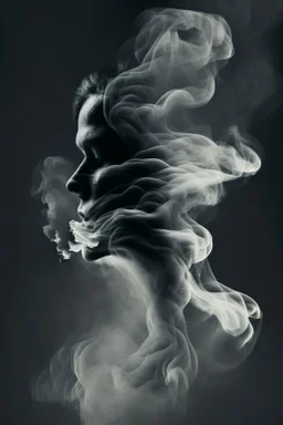 smoke in a shape of a person