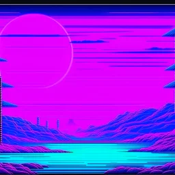 Vaporwave sci-fi scene