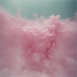 Pink paper underwater in the 1970s, analog photography with white, damaged