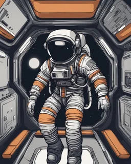 Astronaut in a spacecraft 8k