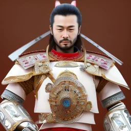 beautiful transparent smooth realistic japan robot samurai with cat face, extremely sharp detail, finely tuned detail, ultra high definition, 8k, unreal engine 5, ultra sharp focus, accurate hands