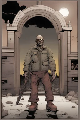 Portrait, zombie, comic book illustration, post apocalypse