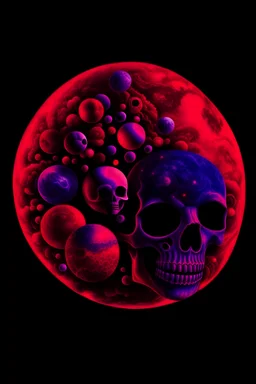 High detail solar system space red and black with purple with skulls
