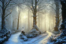 FOREST LANTERN WINTER PATH FALL