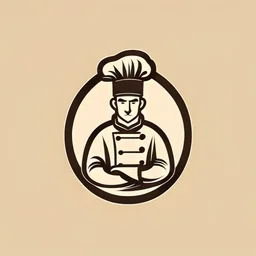 high quality, logo style, chef cook, flat vector art