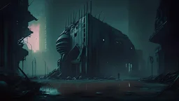 Dark, abandoned, alien city