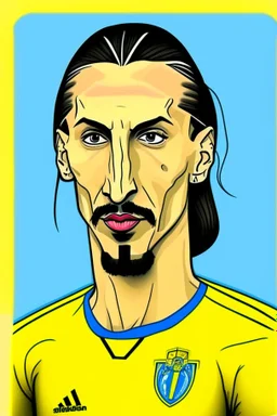 Zlatan Ibrahimovic Swedish football player cartoon 2d