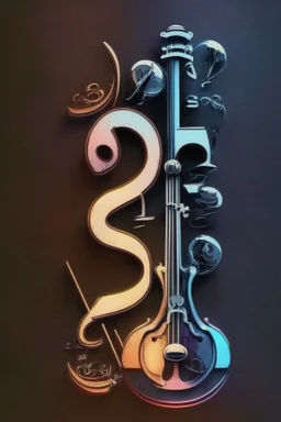 Musical instruments wallpaper with ES logo