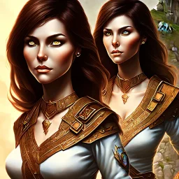 dungeons and dragons, female human, druid, brown hair, brown eyes, full body, realistic face, short hair, hair tied back, large nose, closed mouth