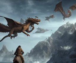 Midjourney style, casey Neistat riding a dragon, photorealistic, by phil Tippett