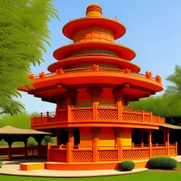 An orange color oily carnival designed by Frank Lloyd Wright