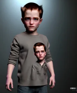 Robert pattinson toddler, full height, soft skin, dramatic lighting, hyper realistic