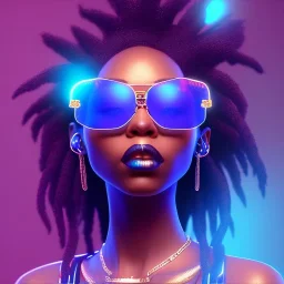 a black woman with blue crystal shiny sunglases dancing on the dancefloor, behind her is a grafitti, steam punk, realistic, made in octane, cinematic, ultra-realistic, extremely detailed octane rendering, 8K, VRAY Super Real ar 2:3, dof photorealistic futuristic 50mm lens hard lighting dark gray tintype photograph, realistic lighting