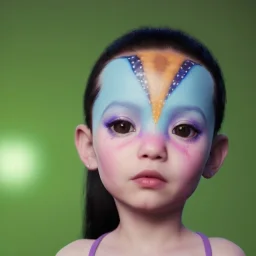 Wearing make up avatar in pandora toddler, full body, Pandora background