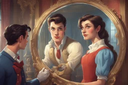 With the help of a magic mirror, the Monster found out that Gaston was seriously attracted to the slightly eccentric young daughter of a local inventor, who was recognized as one of the most beautiful girls. The monster had never seen this girl, but he had also heard that people considered her to be out of this world.