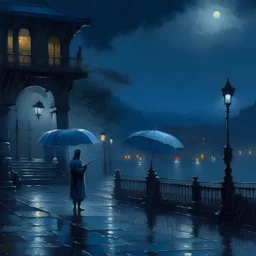 noche de lluvia inspirador en el pintor vangooh