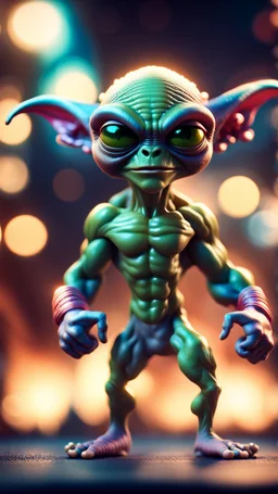 alien gremlin virgin pimp flexing muscles in heaven,bokeh like f/0.8, tilt-shift lens 8k, high detail, smooth render, down-light, unreal engine, prize winning