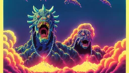 he zombie gods eating worlds with hands, grotesque, horror, high details, intricate details, by vincent di fate, artgerm julie bell beeple, 1 9 8 0 s, inking, vintage 8 0 s print, screen prin