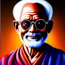 Ultra detailed fullbody Portrait in oil on canvas of Master Roshi wearing glasses,kamehameha,extremely detailed digital painting, extremely detailed face,crystal clear Big glowing eyes, mystical colors ,perfectly centered image, perfect composition, rim light, beautiful lighting,masterpiece,8k, stunning scene, raytracing, anatomically correct, in the style of robert e howard and Wizyakuza and Ohrai Noriyoshi and Simon Bisley and uncannyknack