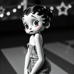 Betty boop in jeans, dutch angle
