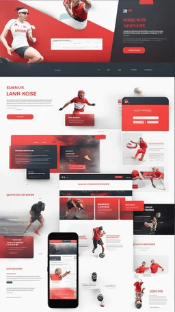 Design a user-friendly and visually appealing landing page for a sport website, prioritizing an intuitive user experience, red colors