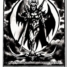 Devil demon satan king knights war code prophecy black and white