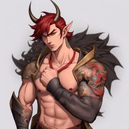 Give him more Yakuza Dragon Tattoo's on his arms.