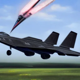 A sr 71 black bird mid flight.