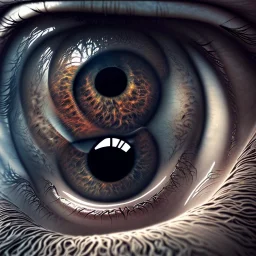 screaming face inside pupil of eye, realistic, intricate, 8k resolution, high-quality, fine-detail, digital art, detailed matte, volumetric lighting, dynamic lighting, photorealistic