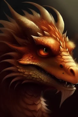 furry eastern dragon, kind, face