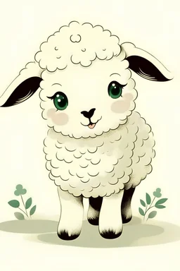 cute lamb character vintage williams madge-style