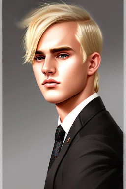 Extremely rich young blonde guy portrait