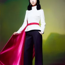 Full body portrait, painting, medium shot lady Cantopop