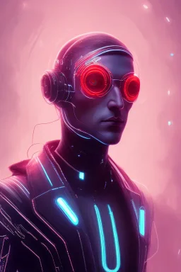 cyberpunk, head, men, portrai, tron