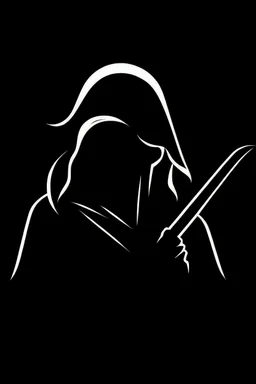 Extremely simple logo representing the shadow of the grim reaper. Noi