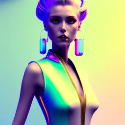 blonde woman, geisha, retro futuristic, velvet dress, gradient color, BLUE, PINK, CYAN, neon, insanely detailed, 16k resolution, perfect eyes, cinematic smooth, intricate detail