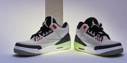 Jordan 3 sneaker in the space volumetric lighting