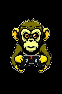 make a YouTube channel logo of a monkey with an Xbox controller