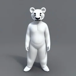 Un ours blanc, réaliste, habillé comme un moine bouddhiste, anthropomorphique, sombre, très détaillé, représentation 3d, un maximum de détail