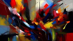 Best of abstract art, best contrast, huge work, modern art, and Weird TEXT, in most abstract paintings.
