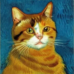 Portrait of a cat by Van Gogh