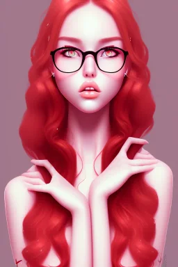 girl, cute, beautiful, huge lips, huge nose, red hair, freckles, glasses, hoodie