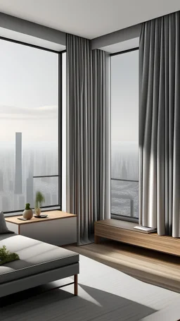 make the uploaded image with a close curtain