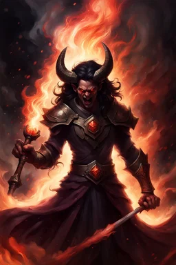 Seeing no weakness, Azazel snarls in rage— "Fool! Know you not the powers you trifle with?" And with that, in smoke and flame, he departs. Dahlia watches, waiting for their next bout— An endless clash of dark and light continues, And she, a stalwart guardian, abides.