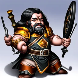 dwarf warrior with crossbow, black hair