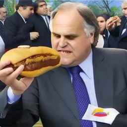 President Lacalle Pou stealing a choripan